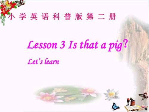 三年级英语下册Lesson3《Isthatapig》 优秀课件1科普版