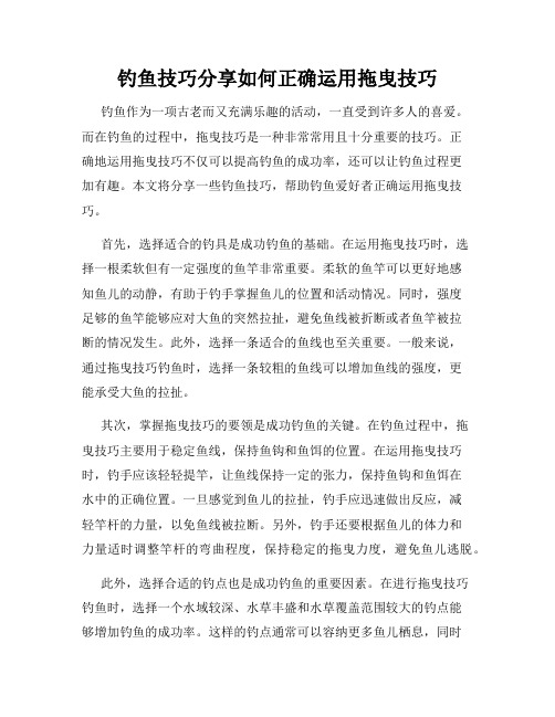 钓鱼技巧分享如何正确运用拖曳技巧