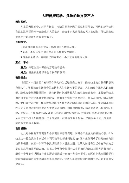 大班健康活动：危险的地方我不去教案(2)