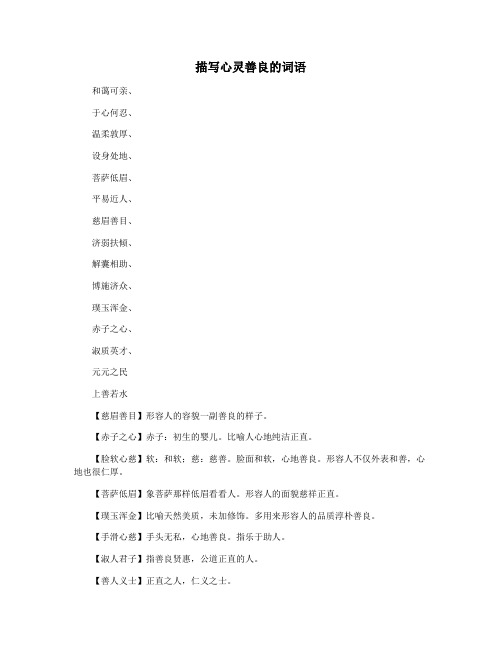 描写心灵善良的词语