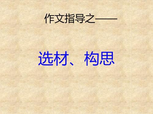 初中作文指导：选材、构思 PPT课件