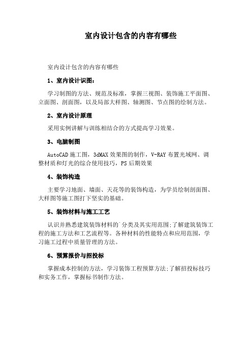 室内设计包含的内容有哪些