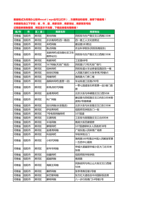 2020新版河南省信阳市浉河区网吧工商企业公司商家名录名单黄页联系电话号码地址大全88家