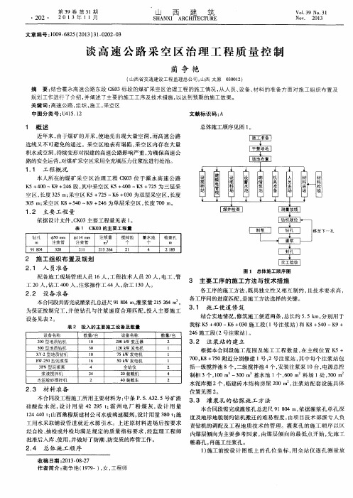 谈高速公路采空区治理工程质量控制
