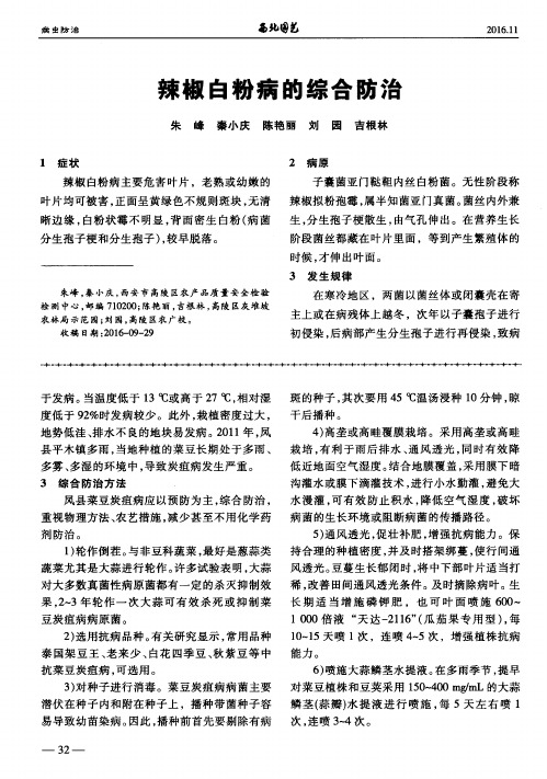 辣椒白粉病的综合防治