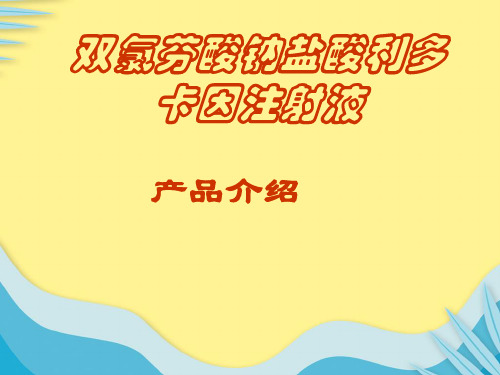 【推选】双氯芬酸钠盐酸利多卡因注射液PPT资料