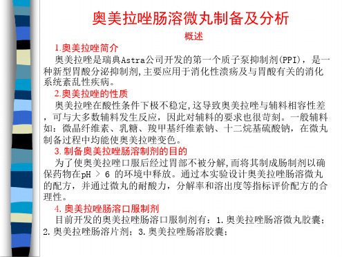 奥美拉唑肠溶微丸制备及分析