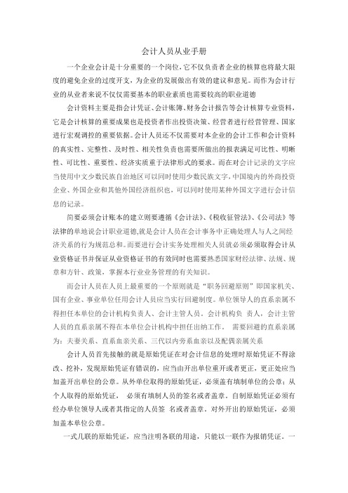 会计人员从业手册