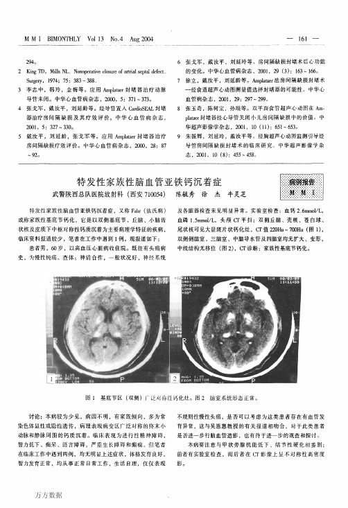 特发性家族性脑血管亚铁钙沉着症