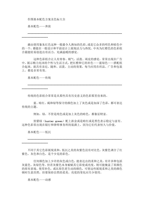作图基本配色方案及色标大全