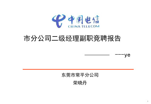 XX市电信三级经理竞聘报告PPT