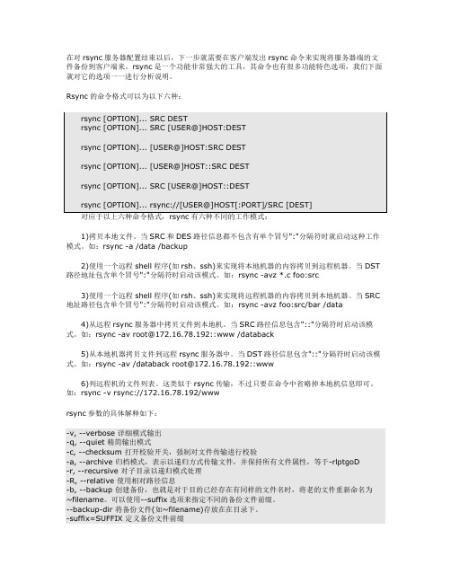 Rsync命令参数详解