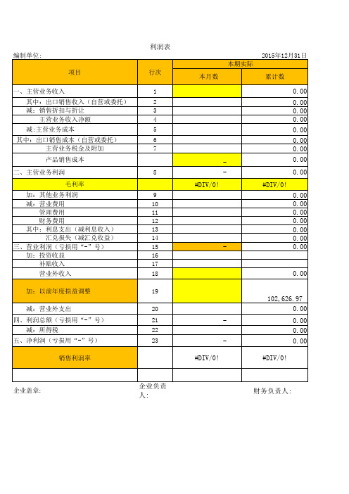 损益表(模板)