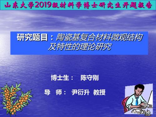 山东大学材料学博士开题报告-精品文档