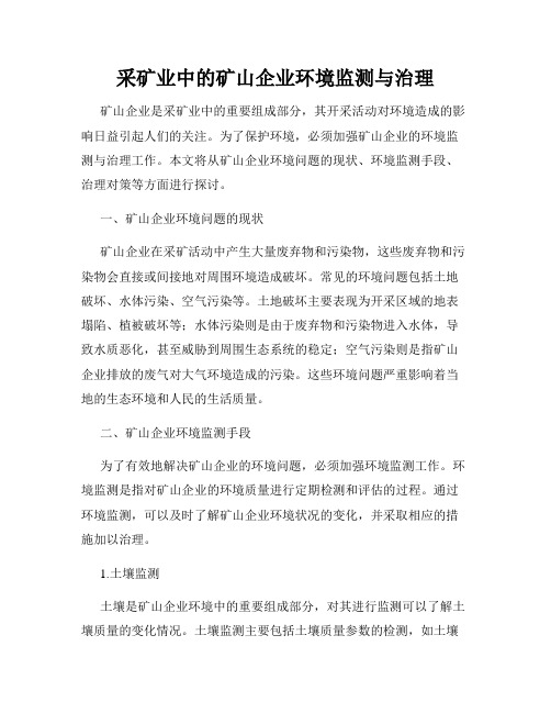 采矿业中的矿山企业环境监测与治理