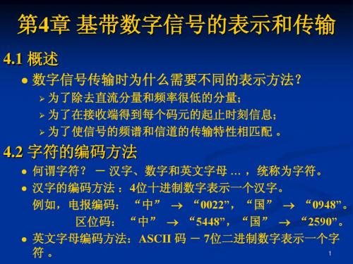 第4章 基带数字信号的表示和传输