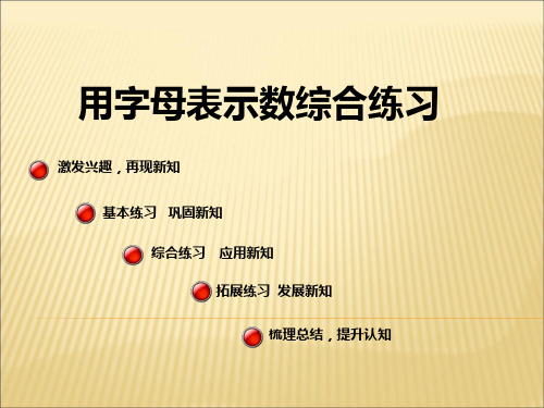 青岛版四年级下册数学 用字母表示数综合练习PPT课件