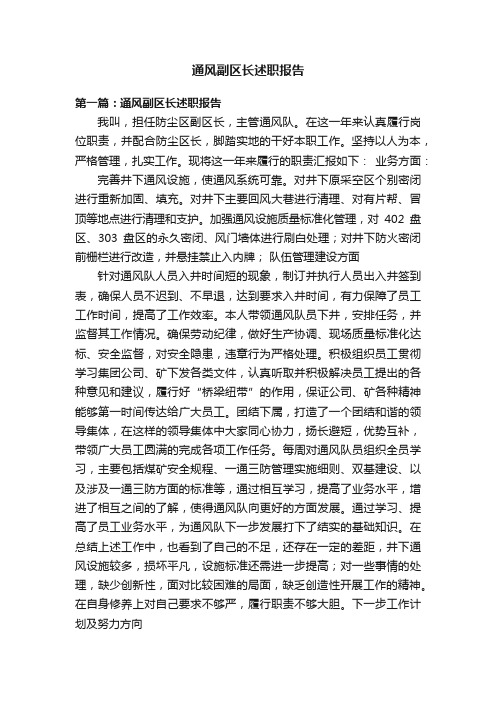通风副区长述职报告