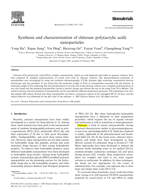 Synthesis and characterization of chitosan–poly(acrylic acid)