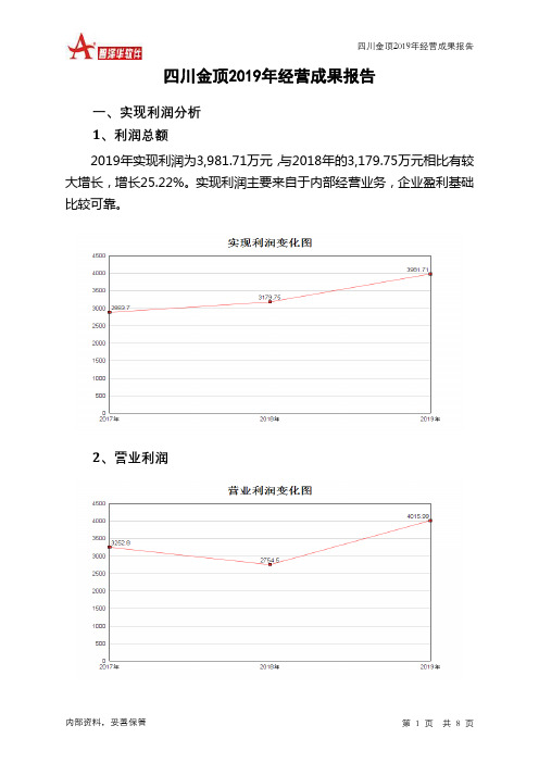 四川金顶2019年经营成果报告