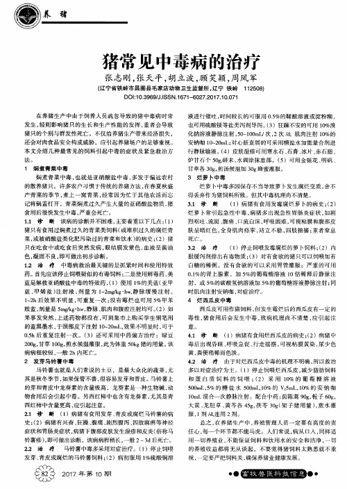 猪常见中毒病的治疗