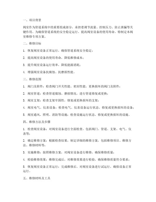 阀室维修专项方案