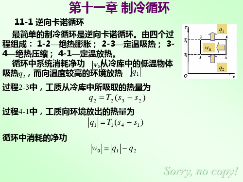 11工程热力学第十一章 制冷循环