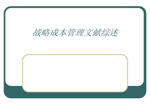 战略成本管理文献综述共11页文档