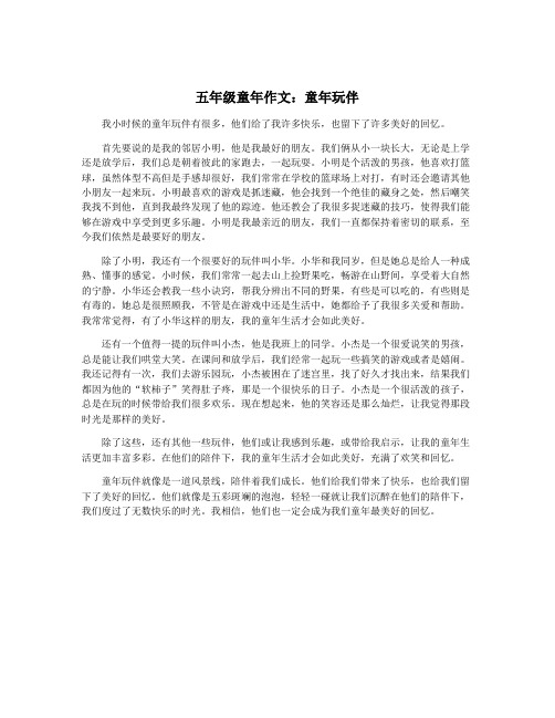 五年级童年作文：童年玩伴