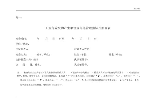 固废检查表