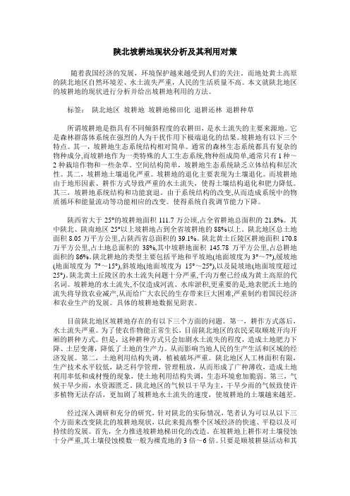 陕北坡耕地现状分析及其利用对策