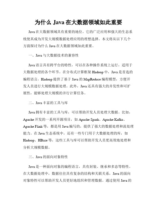 为什么Java在大数据领域如此重要
