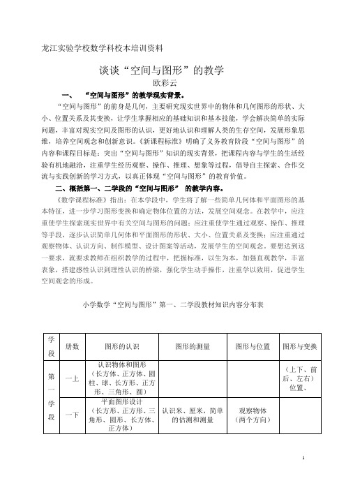 谈谈“空间与图形”的教学1