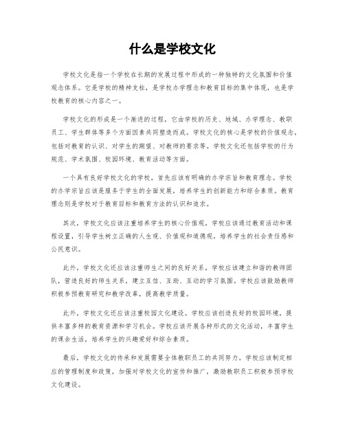 什么是学校文化