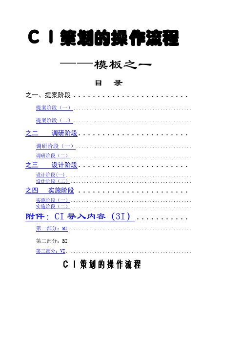 CI策划的操作流程