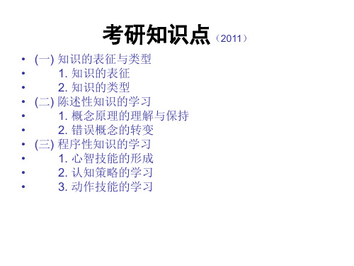 第八章知识的习得与建构过程