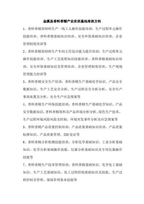 香料香精产业实训基地培训内容(1)