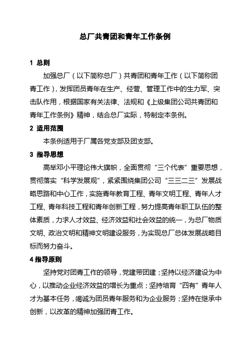 共青团和青年工作条例