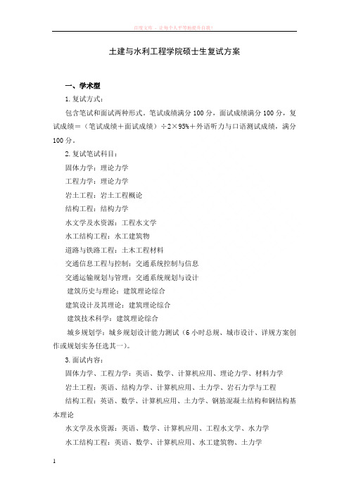 2016山东大学土建与水利工程学院硕士生复试方案 (1)
