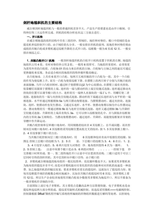剑杆地毯织机的主要结构