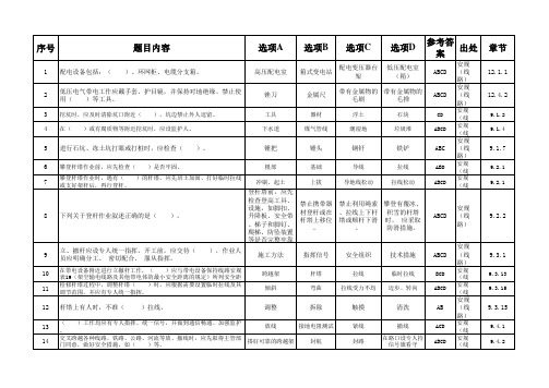 2015年安规考试题(判断、单选、多选)