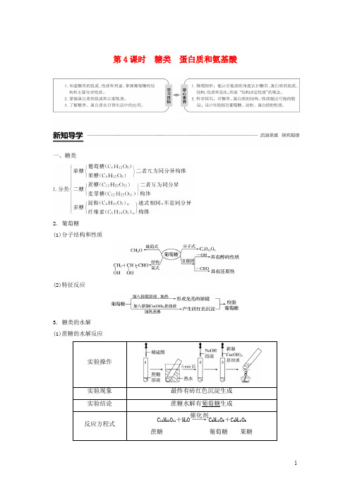 高中化学专题3有机化合物的获得与应用糖类蛋白质和氨基酸学案苏教版必修2