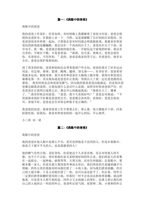 我眼中的爸爸
