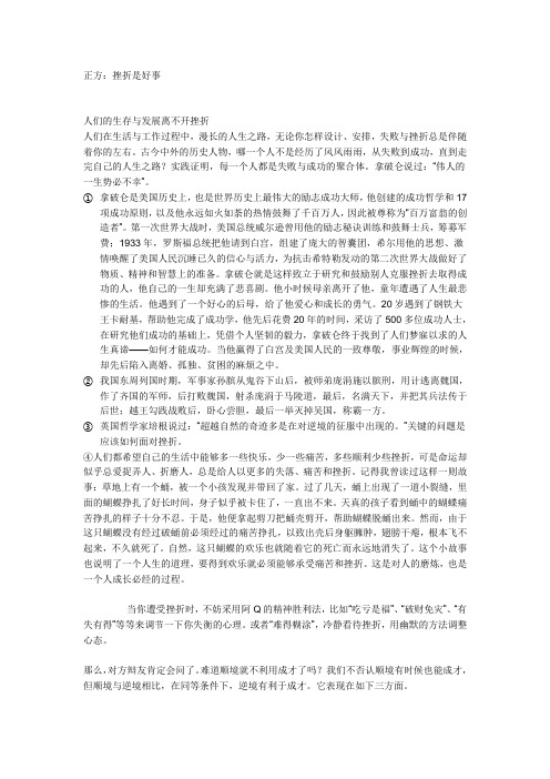 辩论：(正方)挫折是好事