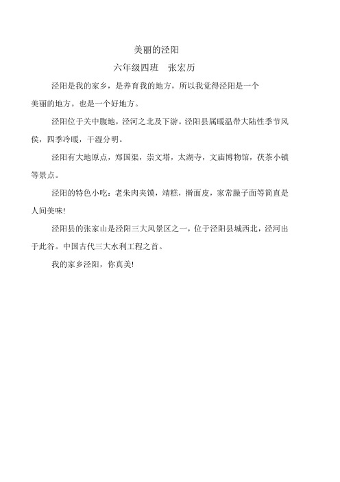 美丽的泾阳张宏历