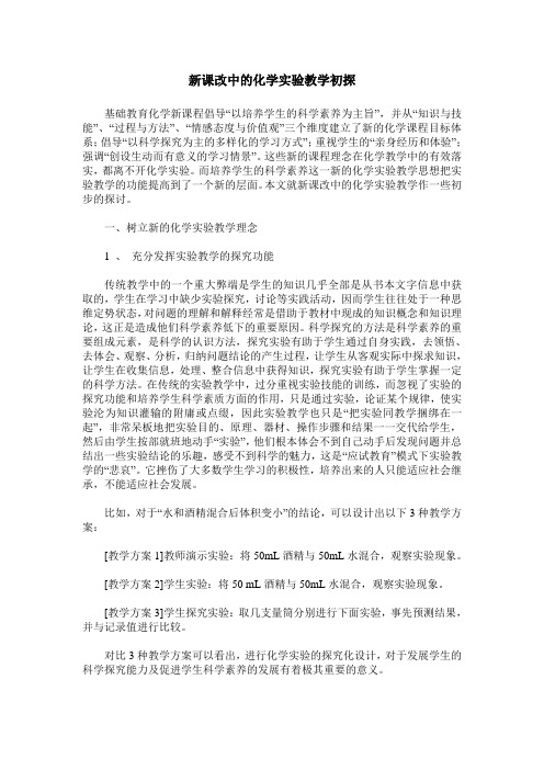 新课改中的化学实验教学初探
