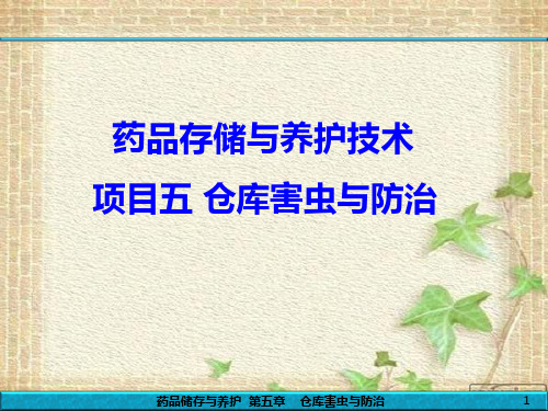 药品储存与养护课件第5章_-_仓库害虫与防治