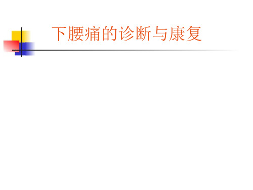下腰痛的诊断与康复