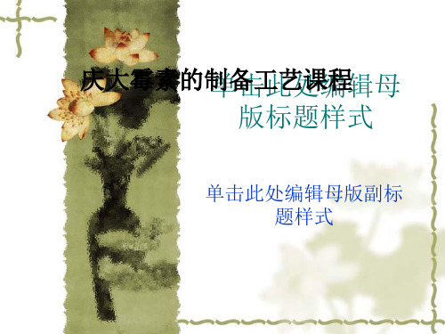 庆大霉素的制备工艺课程