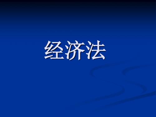 经济法 精品课件精品文档